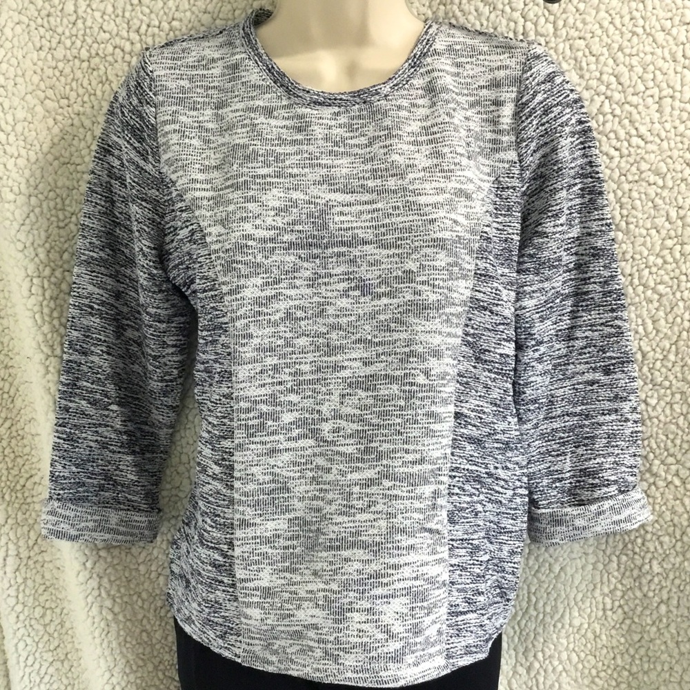 Knit Heather Gray 3/4 Sleeve Top By Chico’s